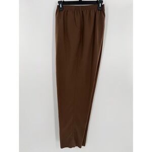Alison Daley‎ Brown Elastic Waist Pull On Straight Leg Pants Women Size 16